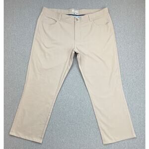 Peter Millar Pants Mens 40 x 32 (Fit 40 x 27) Beige 5-Pocket Performance EB66